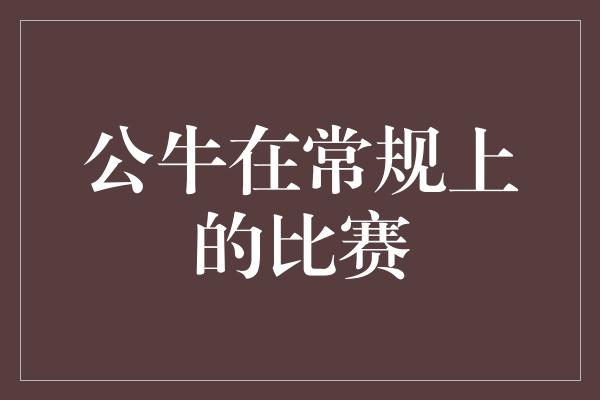 公牛队！爆发力十足，公牛常规赛席卷全场