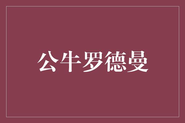 公牛罗德曼