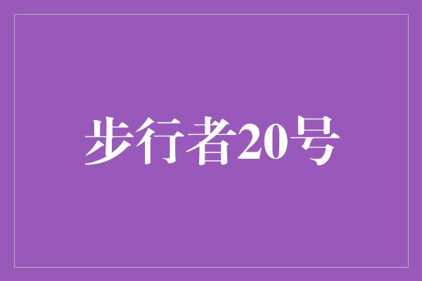 步行者20号