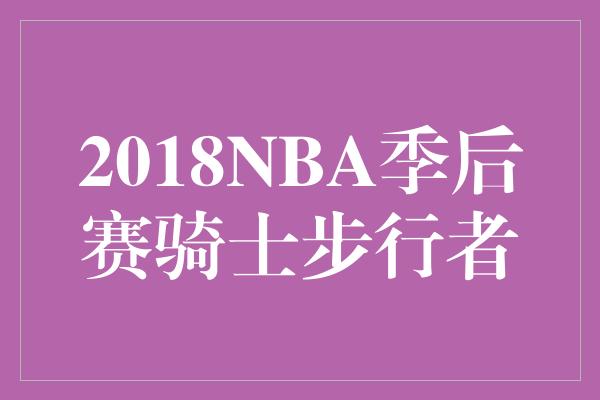 2018NBA季后赛骑士步行者