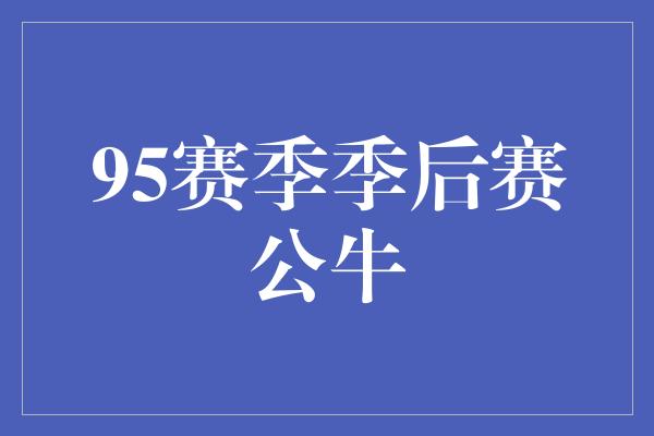 95赛季季后赛公牛