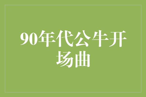 90年代公牛开场曲