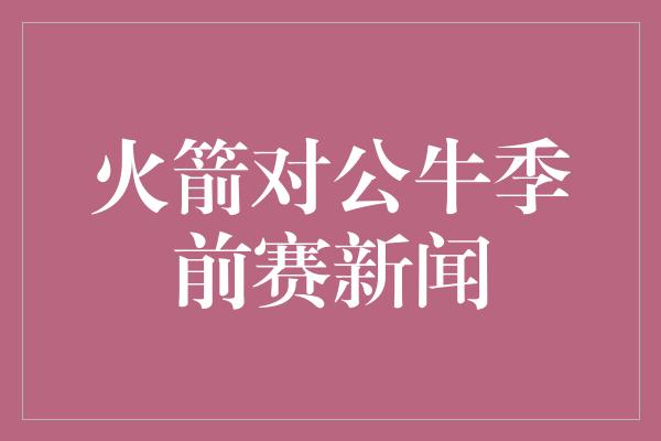 火箭对公牛季前赛新闻