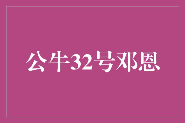 公牛32号邓恩