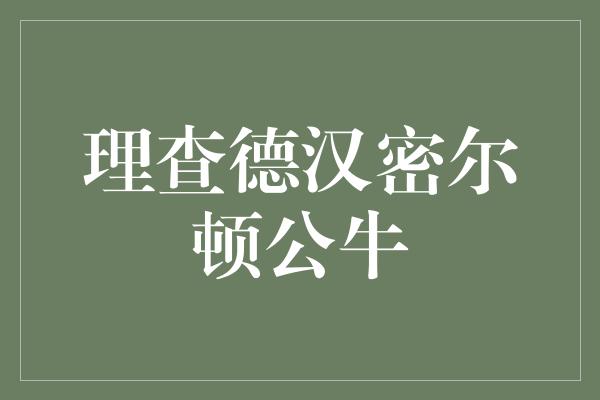 遇到困难！理查德汉密尔顿公牛 奋勇向前，超越极限！