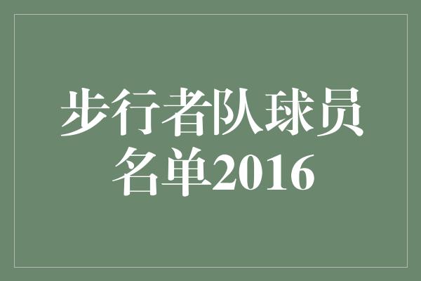 威胁！热血奋战，步行者队2016球员名单揭晓！