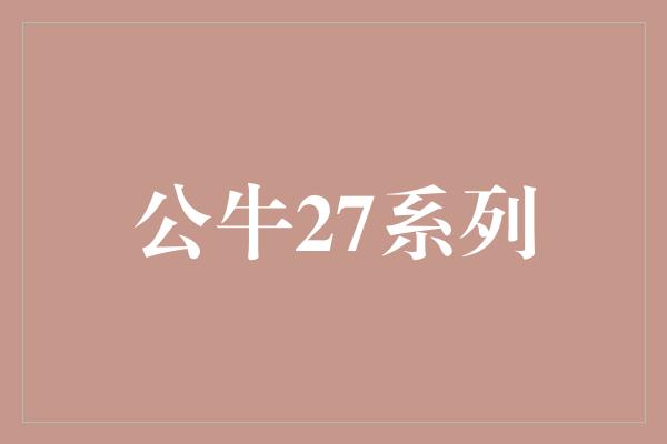 续航能力！公牛27系列 超越极限，创造辉煌