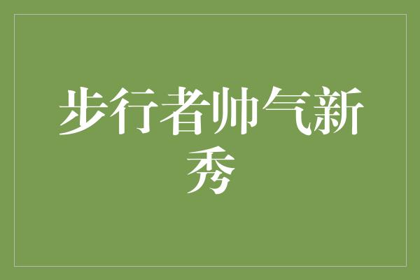 步行者帅气新秀