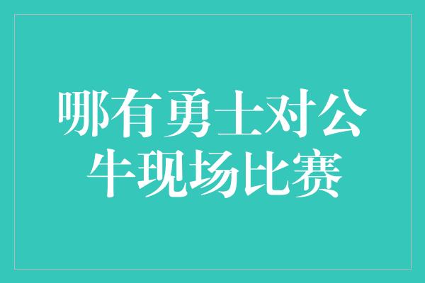 哪有勇士对公牛现场比赛