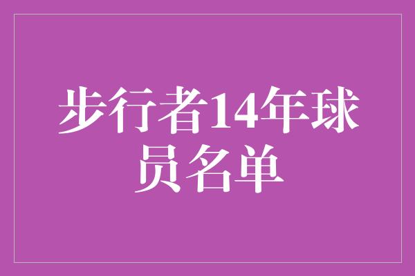 步行者14年球员名单