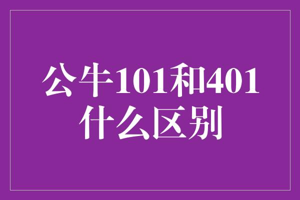 公牛101和401什么区别