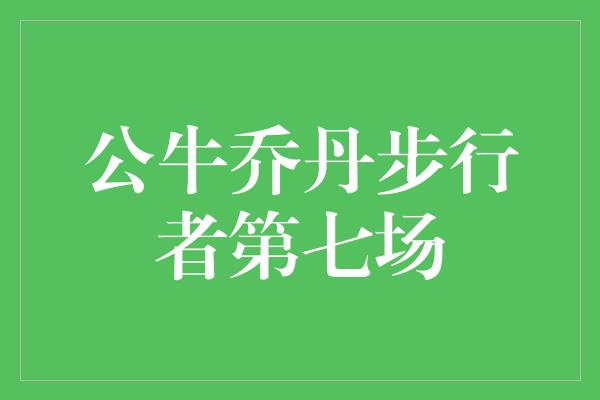 公牛乔丹步行者第七场