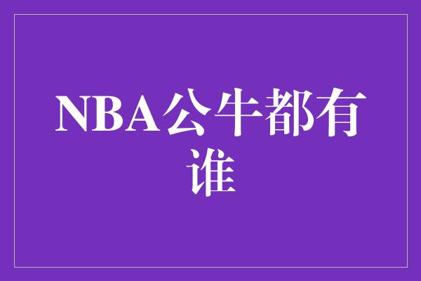 公牛队！NBA公牛阵容大揭秘！这些球星令人瞩目！