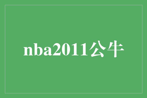 公牛队！回顾NBA历史中的辉煌时刻 2011年芝加哥公牛队