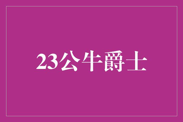 23公牛爵士