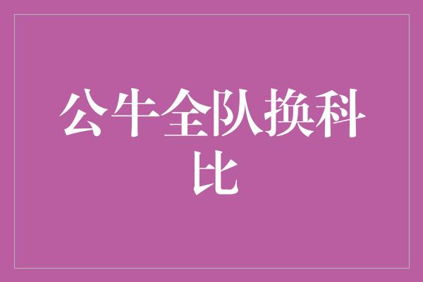 公牛队！盛世重返！公牛全队换科比，开启新时代！