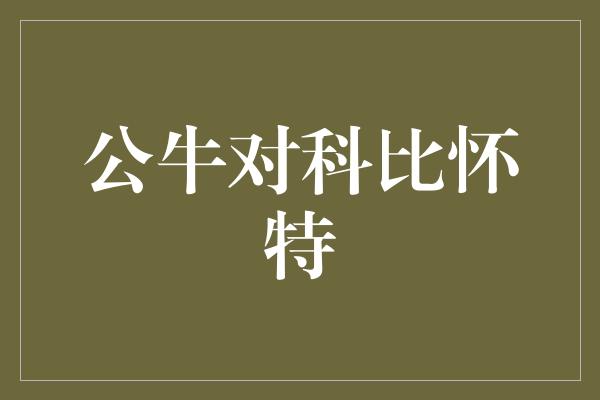 公牛对科比怀特