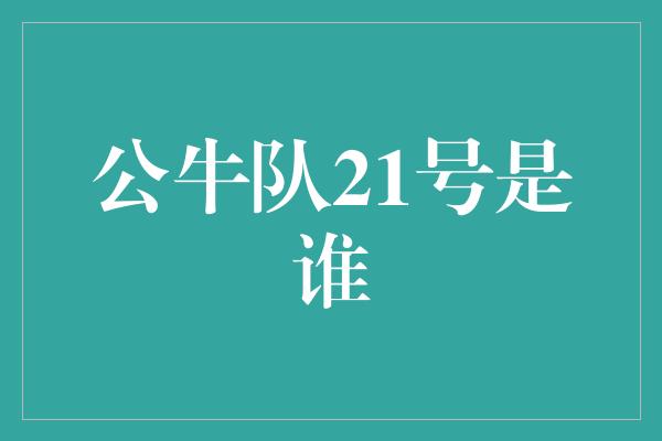 公牛队！公牛队21号，究竟是谁？