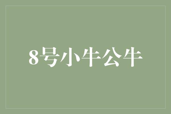 困境！8号小牛公牛 坚毅奋进，追逐梦想的力量