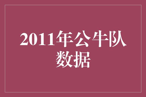 2011年公牛队数据