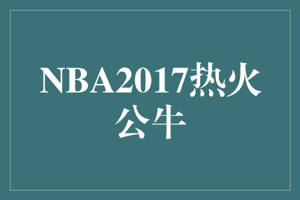 公牛队！NBA 2017 热火与公牛的火花四溅