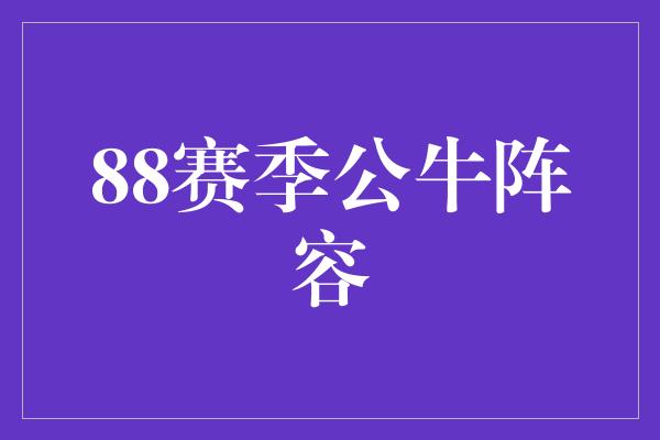 88赛季公牛阵容