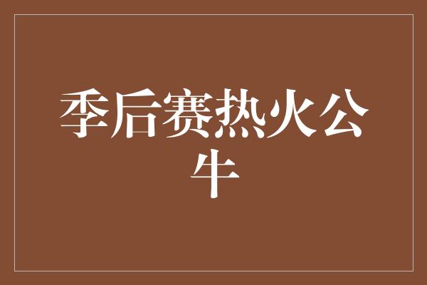 公牛队！火力对决！季后赛中的热火与公牛将带来激情四溢的对决