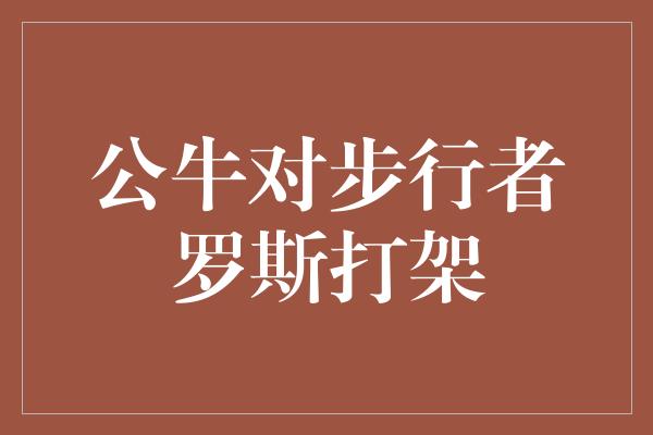 公牛队！公牛对步行者罗斯打架，背后的真相是什么？