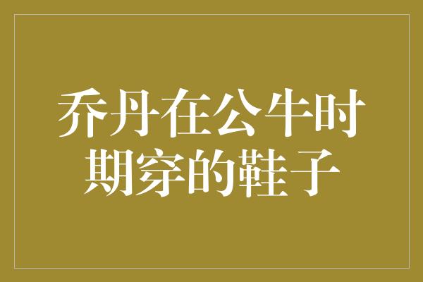 象征！穿越时空的经典之鞋——乔丹的公牛时期球鞋