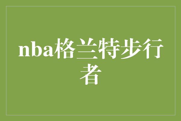 nba格兰特步行者