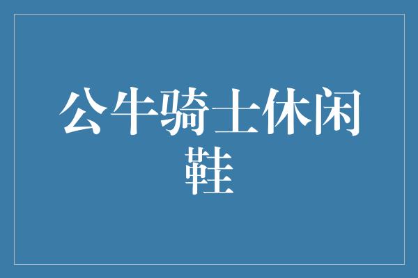 舒适度！穿上公牛骑士休闲鞋，释放运动激情