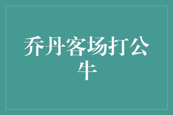 乔丹客场打公牛